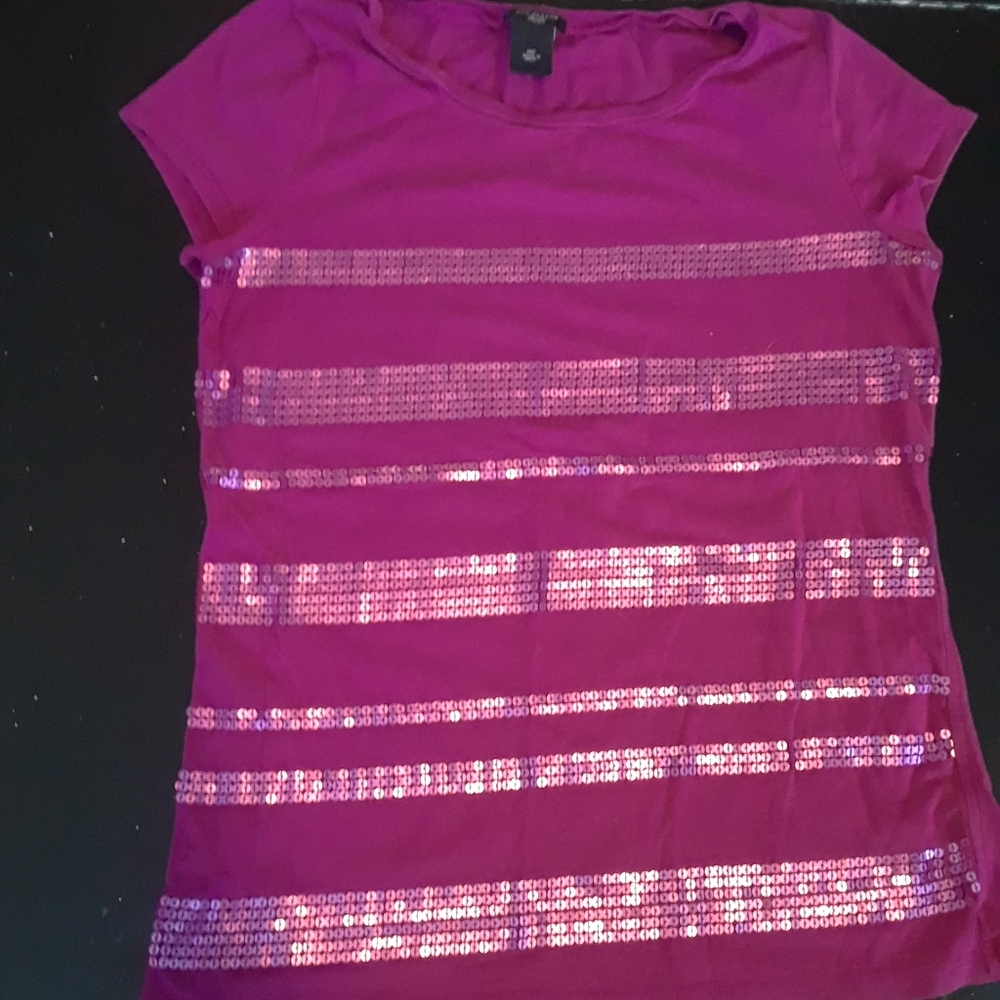Ann Taylor‎ Striped Sequin Top